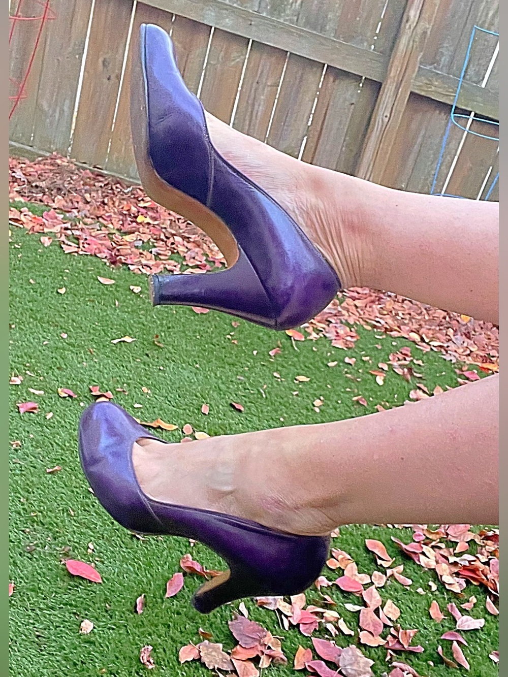 Vintage 1950s 60s De Liso Debs Purple Leather Pumps Palter DeLiso Heels